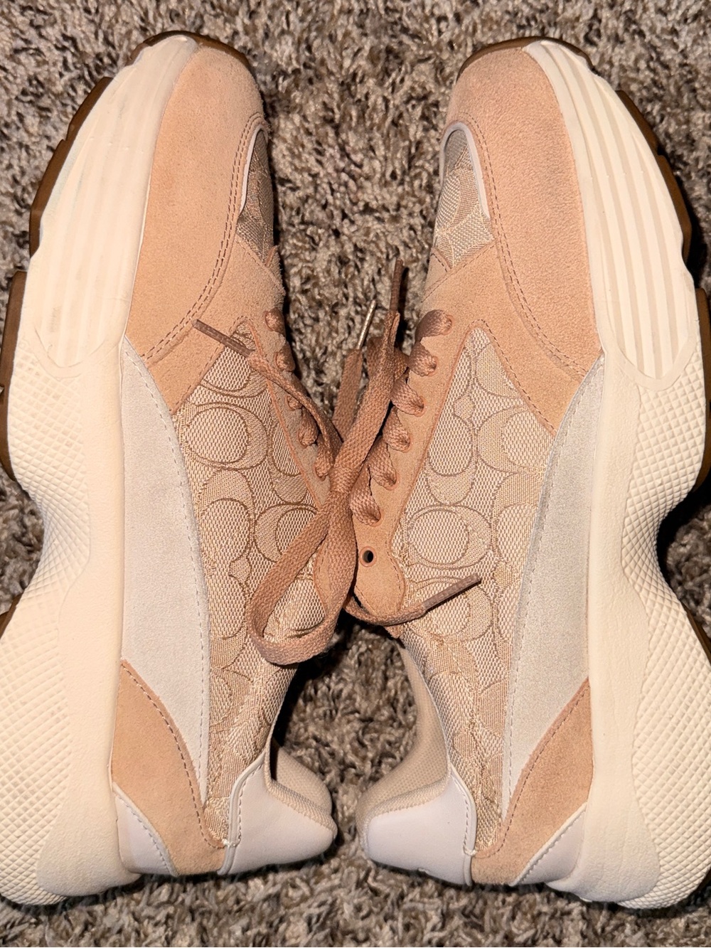 Coach Pink Blush Suede & Signature Logo Sneakers - Picture 10 of 14